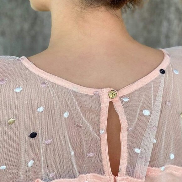Eva Franco Tulle Polka Dot Top - Size Small - Picture 4 of 5